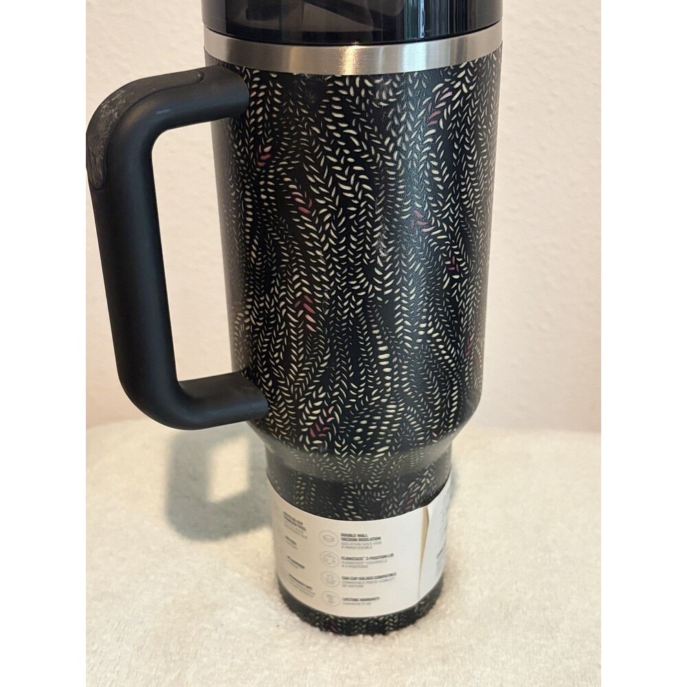 Stanley x CALIA Quencher H2.0 40oz Tumbler Black Floral Exclusive Collection - Picture 4 of 5